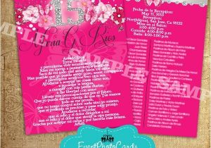Butterfly themed Quinceanera Invitations Beautiful Pink Quinceanera Invitations with Padrinos Back