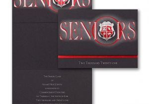 Buy Graduation Invitations Senior 39 S Crest In Red Graduation Announcement