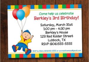 Caillou Party Invitations Caillou Birthday Invitation Caillou Birthday Party Ideas