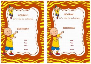 Caillou Party Invitations Caillou Birthday Invitations Birthday Printable