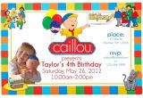 Caillou Party Invitations Caillou Birthday Party Invitation Custom Personalized