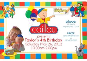 Caillou Party Invitations Caillou Birthday Party Invitation Custom Personalized