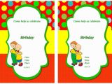 Caillou Party Invitations Caillou Free Printable Birthday Party Invitations