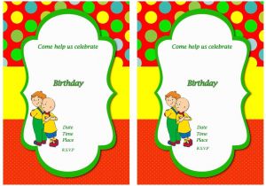 Caillou Party Invitations Caillou Free Printable Birthday Party Invitations