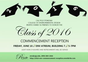 Cal Poly Pomona Graduation Invitations 2016 Env Commencement Reception Tickets Fri Jun 10 2016