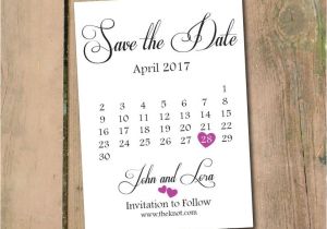Calendar Wedding Invitation Template On Sale Save the Date Calendar Template Save the Date