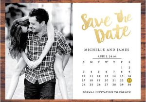 Calendar Wedding Invitation Template Save the Date Invitation Calendar Save the Dates Faux Gold