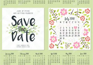 Calendar Wedding Invitation Template Save the Date Wedding Invitation Double Sided Card Design