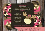 Camo Baby Shower Invites Pink & Girly Camouflage Moose Baby Shower Invitation