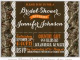 Camo Bridal Shower Invitations Camo Bridal Shower Invitation Lace Wedding Hunting