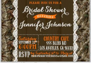 Camo Bridal Shower Invitations Camo Bridal Shower Invitation Lace Wedding Hunting