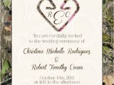 Camo Wedding Invites Camo Deer Hearts Wedding Invitation and Rsvp Card by