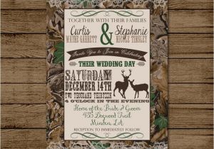 Camo Wedding Invites Customized Wedding Invitation Camo Deer Camouflage Couples