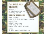 Camouflage Party Invitation Template Camouflage Camo Birthday Party with Dog Tags Invitation