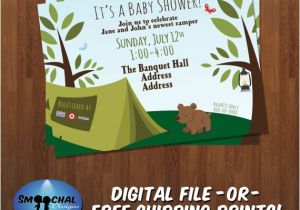 Camping themed Baby Shower Invitations Camping theme Baby Shower Invite 1 Custom by Smoochaldesigns