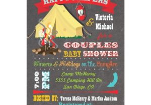 Camping themed Baby Shower Invitations Chalkboard Camping Baby Shower Invitations