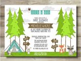 Camping themed Baby Shower Invitations Couple Boy Baby Shower Invitation Great Adventure Tree
