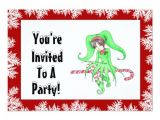 Candy Cane Christmas Party Invitations Candy Cane Elf Holiday Party Invitation