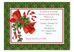 Candy Cane Christmas Party Invitations Candy Cane Holiday Party Invitation