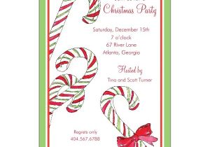 Candy Cane Christmas Party Invitations Candy Canes Christmas Invitations