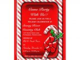 Candy Cane Christmas Party Invitations Peppermint Candy Cane Holiday Party Invitation