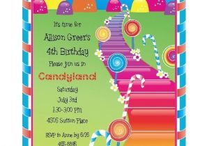 Candy themed Party Invitations Candyland theme Party Invitation Candy
