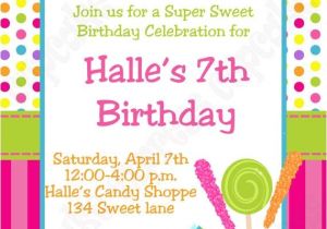 Candy themed Party Invitations Free Printable Chocolate theme Invitations for A Birthday