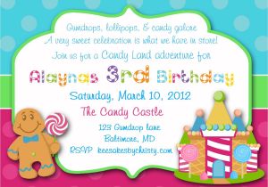 Candyland Birthday Invitation Wording Candyland Invitations Sweet Shop Invitations Sweet Shop