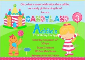 Candyland Birthday Invitation Wording Candyland Party Invitations