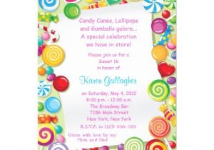 Candyland Birthday Invitation Wording Personalized Candy theme Birthday Party Invitations