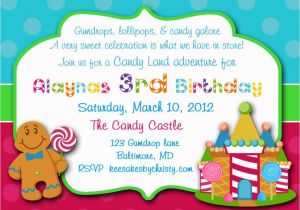 Candyland Party Invitation Wording Candyland Baby Shower Invitations Party Xyz
