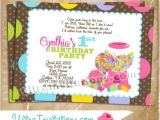 Candyland Party Invitation Wording Candyland Birthday Party Invitations Printable Digital or