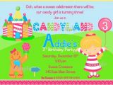 Candyland Party Invitation Wording Candyland Inspired Personalized Birthday Party Invitation