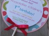 Candyland Party Invitation Wording Candyland Lollipop Birthday Party Invitations Custom