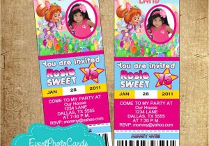 Candyland Quinceanera Invitations Candyland Ticket Photo Invitations 1516 Candy Land Pass
