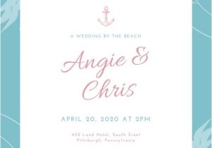 Canva Wedding Invitations Customize 104 Beach Wedding Invitation Templates Online