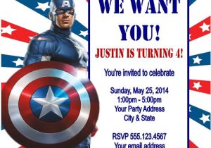 Captain America Birthday Invitation Template Captain America Birthday Party Invitation Ideas Free