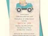 Car themed Baby Shower Invitations Vintage Car Baby Shower Invitation Retro Car theme Boy Shower