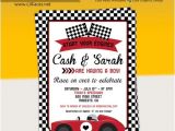 Car themed Baby Shower Invitations Vintage Red Racing Car Baby Shower Invitations