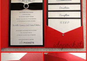 Cards and Pockets Wedding Invitations Details About Red Shimmer Wedding Invitations Diy Pocket