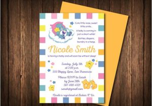 Care Bear Baby Shower Invitations Baby Shower Invitation Care Bear theme Gender by
