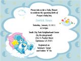Care Bear Baby Shower Invitations Care Bears Invitations Baby Shower or Birthday by