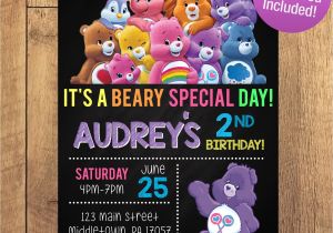 Care Bears Birthday Party Invitations Care Bear Birthday Party Invitation Free Thank You Included