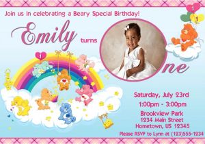 Care Bears Birthday Party Invitations Personalized Photo Invitations Cmartistry Care Bears