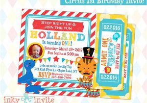 Carnival 1st Birthday Party Invitations Circus 1st Birthday Invite
