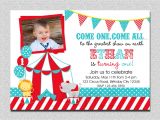 Carnival 1st Birthday Party Invitations Circus Birthday Invitation 1st Birthday Circus Party