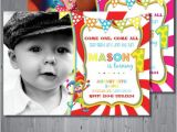 Carnival 1st Birthday Party Invitations Circus Birthday Invitation First Birthday Party