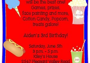 Carnival Party Invitation Wording 17 Best Images About Carnival Birthday Party On Pinterest