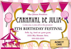 Carnival Party Invitation Wording Free Printable Carnival Birthday Party Invitations Free
