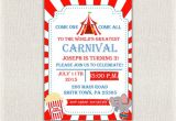 Carnival themed 1st Birthday Party Invitations Carnival Circus theme 1st Birthday Invitation Girls Boys